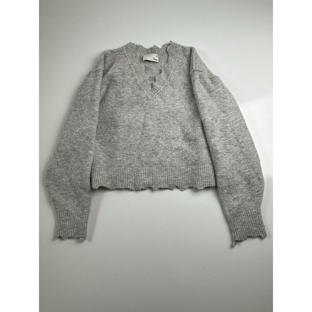 Aritzia Wilfred Free Sweater Womens S Gray Raw Edge Oversized